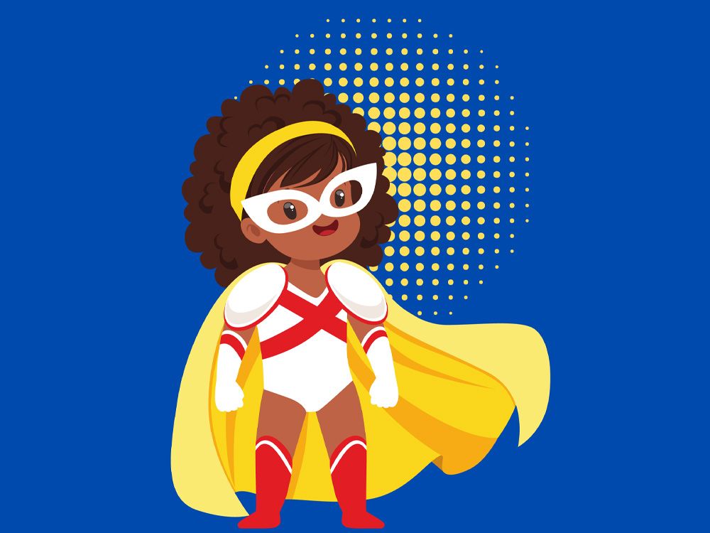 Superhero run graphic