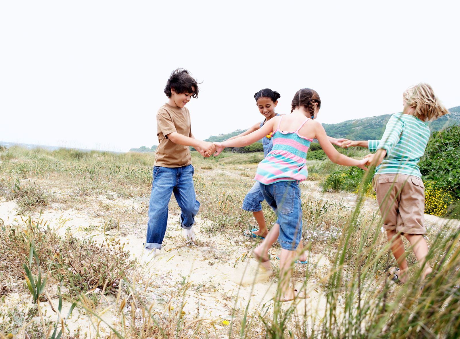 Kids playing on the beach